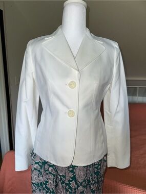 LOFT White Tailored Two-Button Blazer